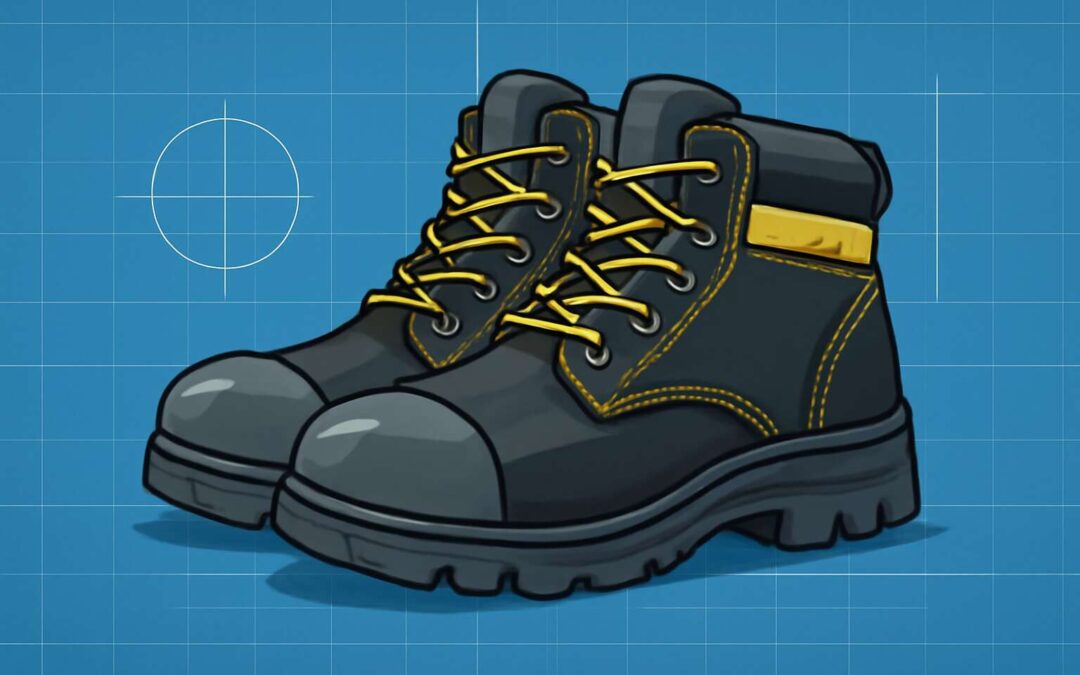 Vibrant safety boots vector image for bold workplace visuals
