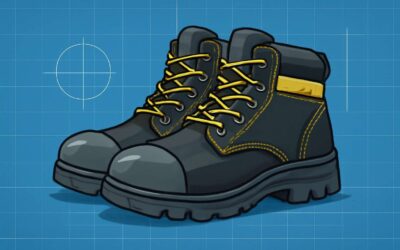 Vibrant safety boots vector image for bold workplace visuals
